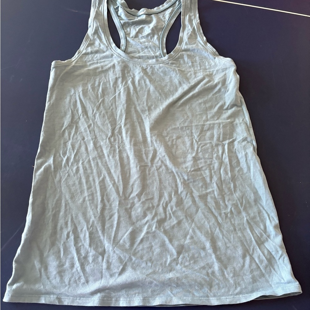 Lululemon Athletica Gray/Blue Tank Top Soft Fabric Crew Neck